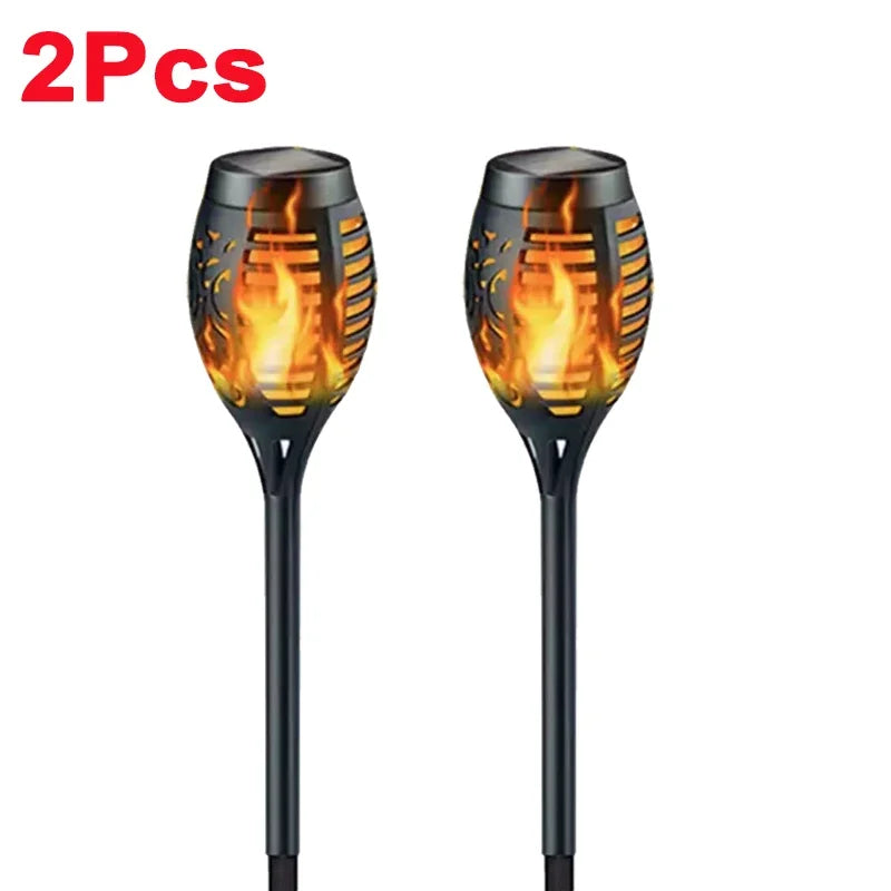 Solar-Fackellichter mit flackernder Flamme – IP45-wasserdicht für eine gemütliche, einladende Atmosphäre im Garten oder auf der Terrasse (1–12er-Pack)