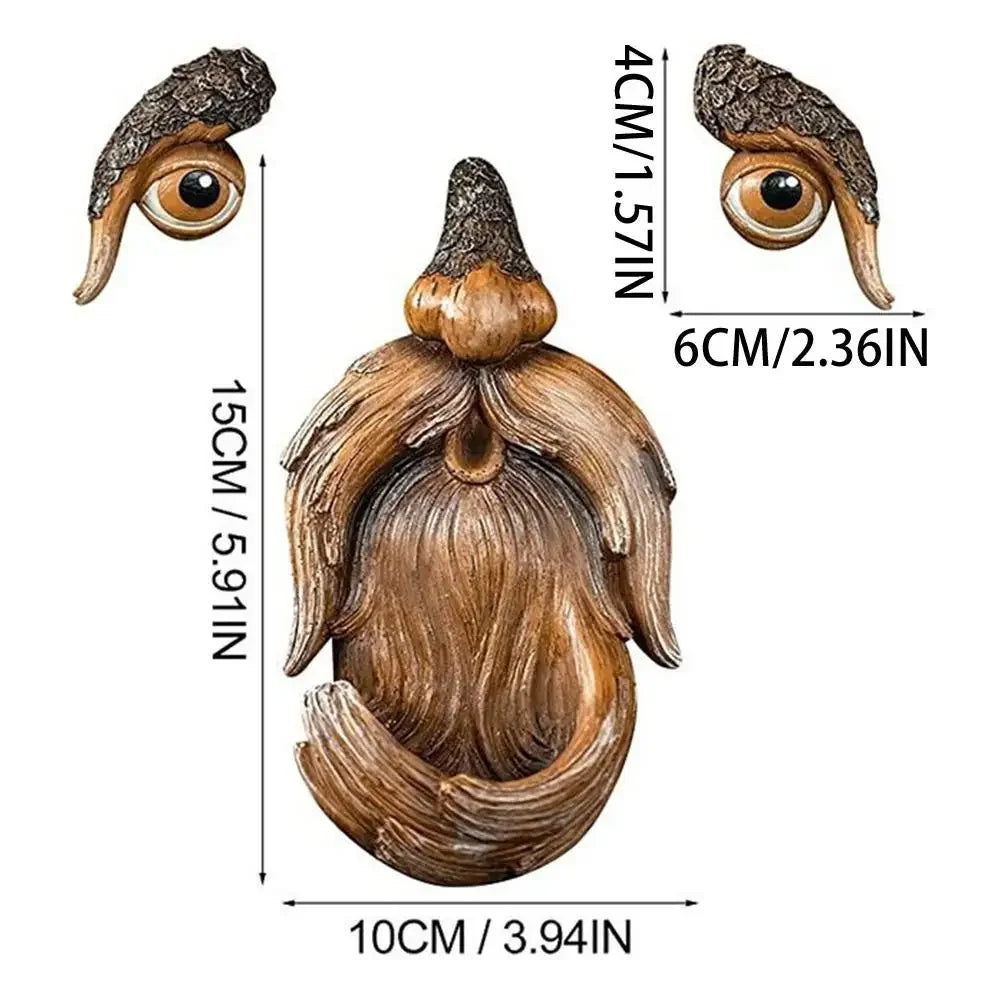 Old Man Tree Face Hugger – Whimsical Garden Sculpture for Outdoor Tree Decoration