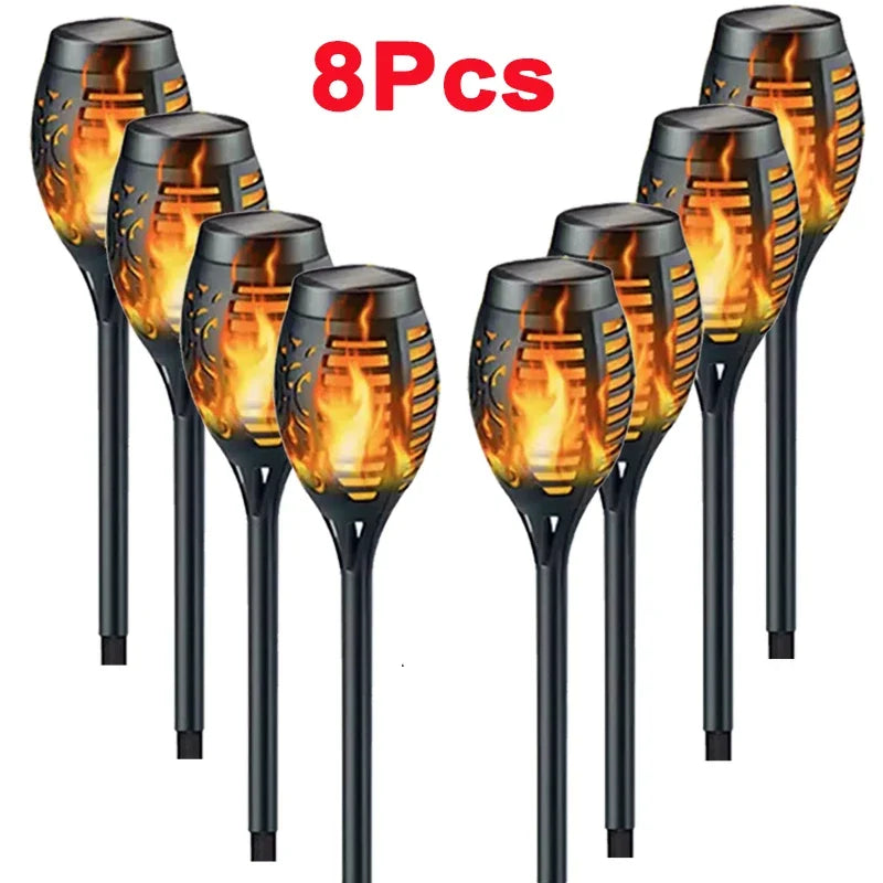 Solar-Fackellichter mit flackernder Flamme – IP45-wasserdicht für eine gemütliche, einladende Atmosphäre im Garten oder auf der Terrasse (1–12er-Pack)