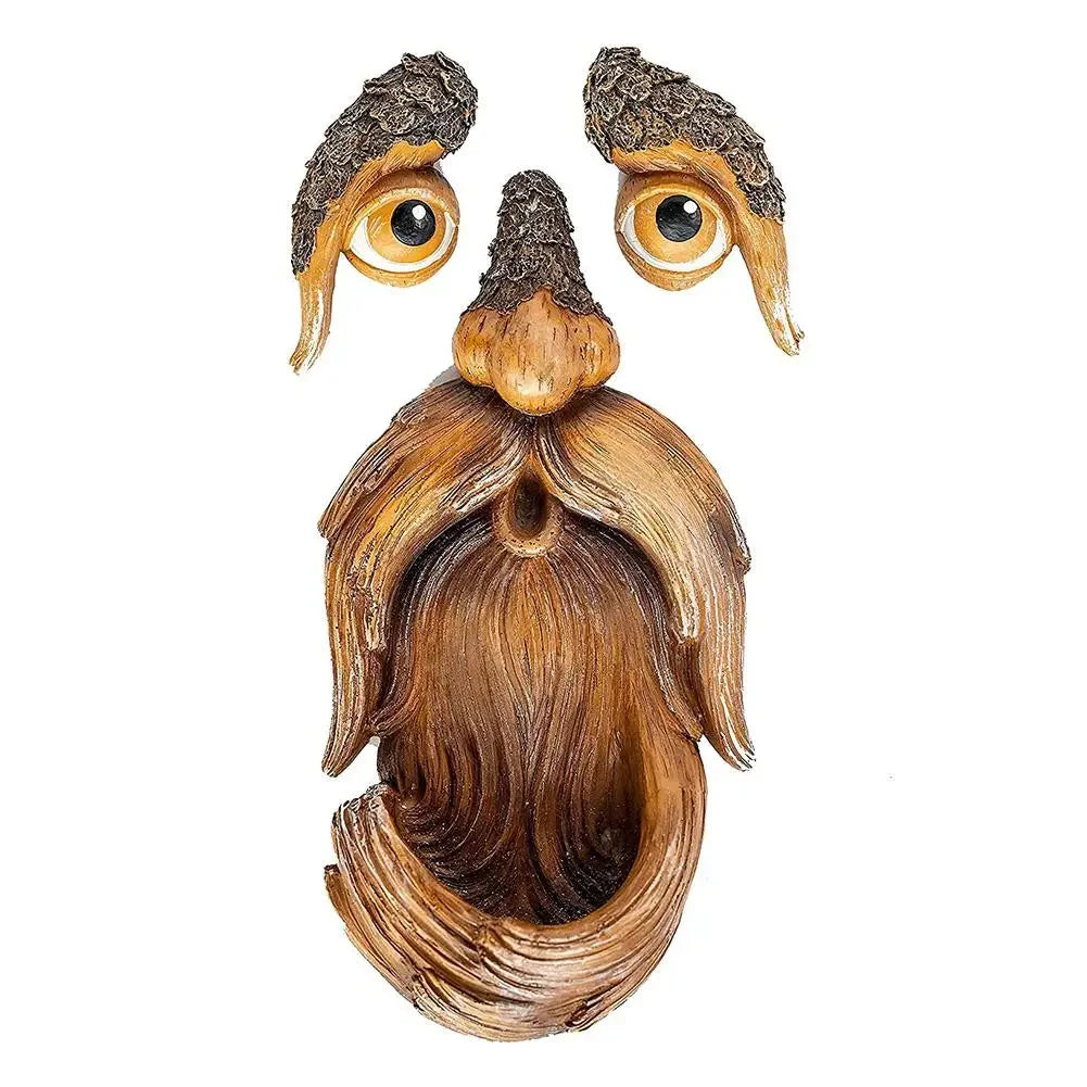 Old Man Tree Face Hugger – Whimsical Garden Sculpture for Outdoor Tree Decoration