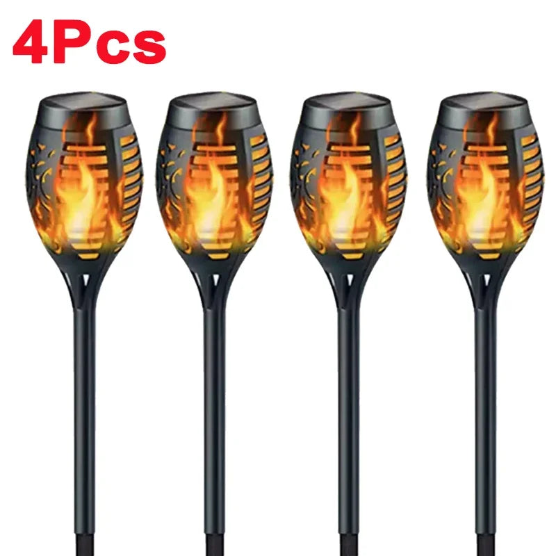 Solar-Fackellichter mit flackernder Flamme – IP45-wasserdicht für eine gemütliche, einladende Atmosphäre im Garten oder auf der Terrasse (1–12er-Pack)