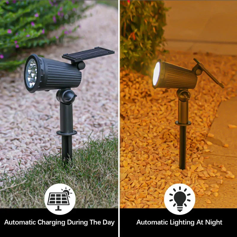 Garden Solar Spotlight, 9 LEDs, Waterproof, Easy Installation