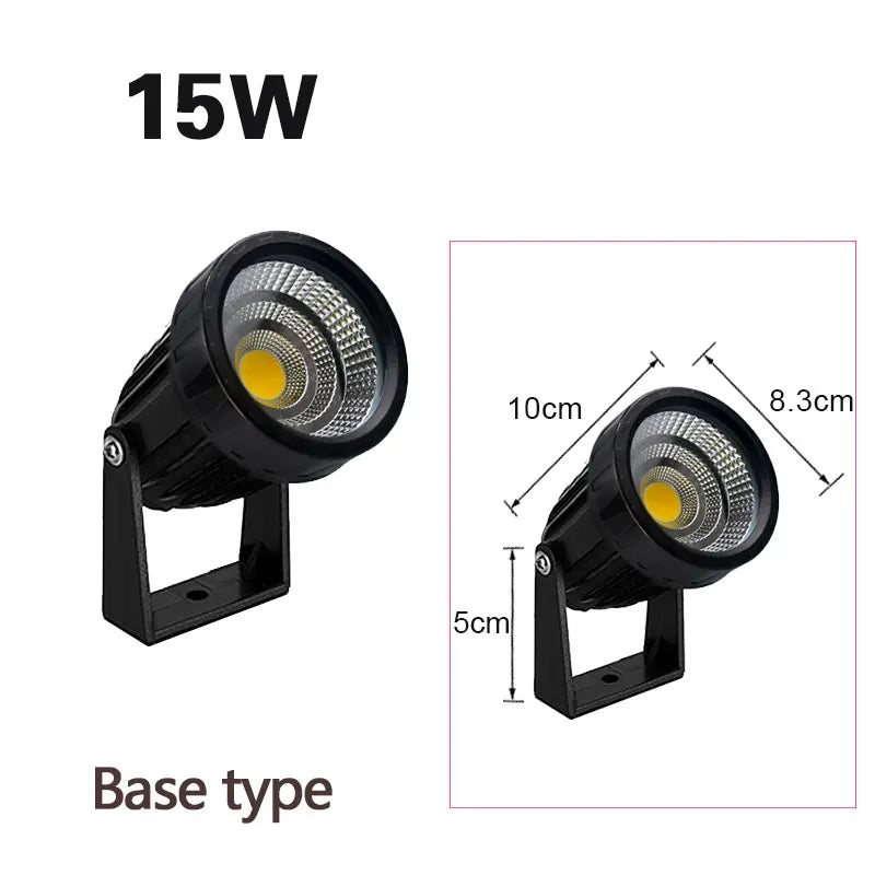 Garten-Erdspießstrahler – COB-LED 5 W bis 15 W – IP65-wasserdichter Strahler für Bäume, Büsche und Landschaftsbeleuchtung (AC/DC-Optionen)